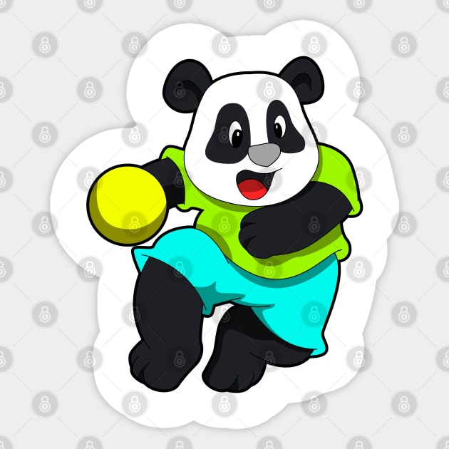 Panda as Handball player with handball Sticker by Markus Schnabel